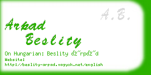 arpad beslity business card